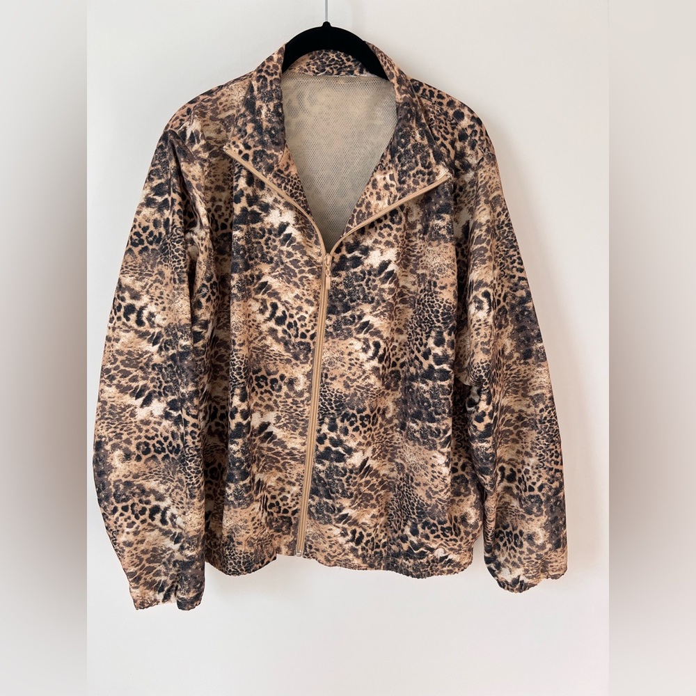 Vintage Animal Print Teddy Jacket